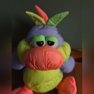VTG Parachute Plush Prestige Toy Co Colorful Weird Duck Squeaky Toy Rare
